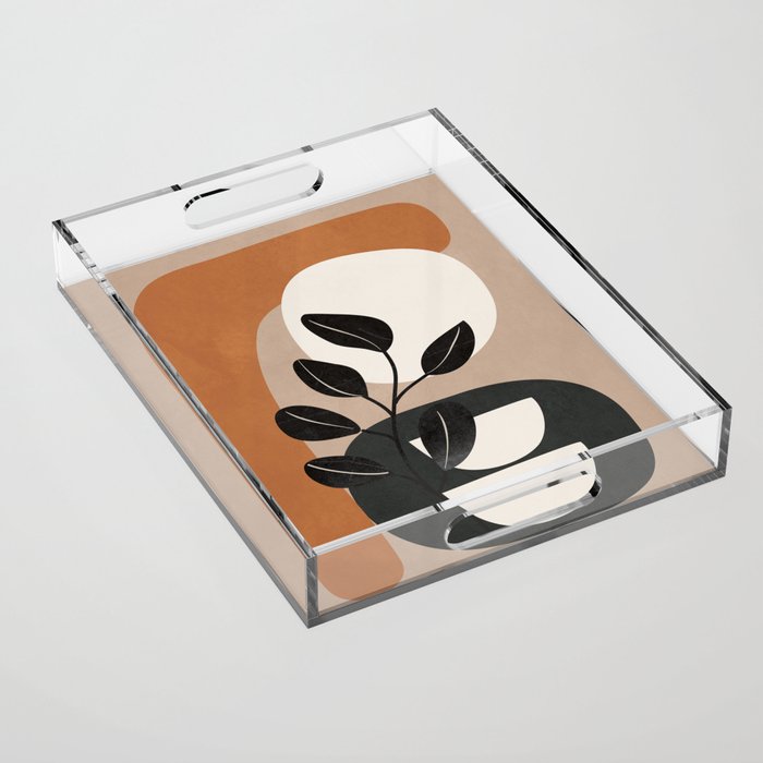 Modern Abstract Minimal Shapes Branches Art 9 Acrylic Tray Gallery Image 1