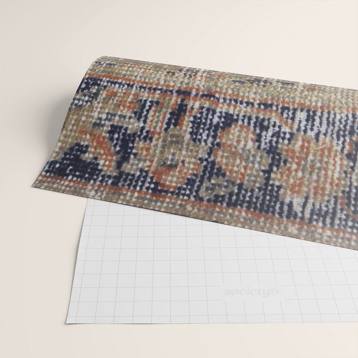 Vintage Woven Navy Blue and Tan Kilim  Wrapping Paper Gallery Image 2