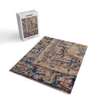 Vintage Woven Navy Blue and Tan Kilim  Jigsaw Puzzle Gallery Image 2