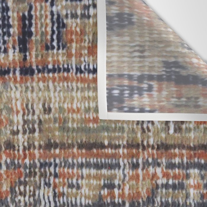 Vintage Woven Navy Blue and Tan Kilim  Wall Tapestry Gallery Image 3