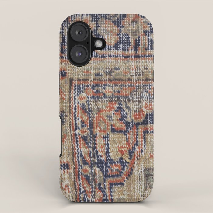 Vintage Woven Navy Blue and Tan Kilim  iPhone Case Gallery Image 1