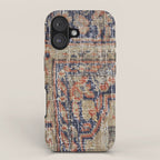 Vintage Woven Navy Blue and Tan Kilim  iPhone Case Gallery Image 1