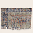 Vintage Woven Navy Blue and Tan Kilim  Wall Hanging Gallery Image 1