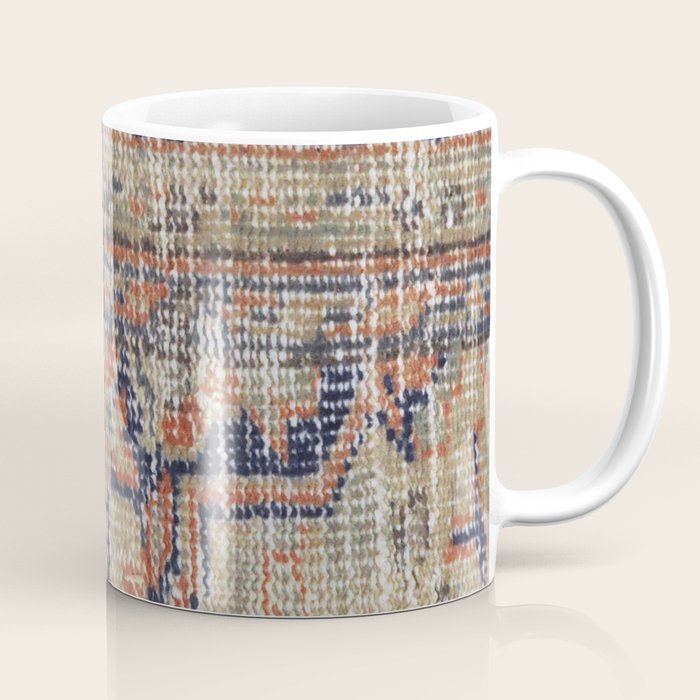 Vintage Woven Navy Blue and Tan Kilim  Coffee Mug Gallery Image 1