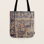 Vintage Woven Navy Blue and Tan Kilim  Tote Bag Gallery Image 1