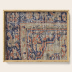 Vintage Woven Navy Blue and Tan Kilim  Serving Tray Gallery Image 1