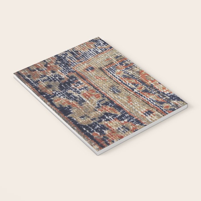 Vintage Woven Navy Blue and Tan Kilim  Notebook Gallery Image 3