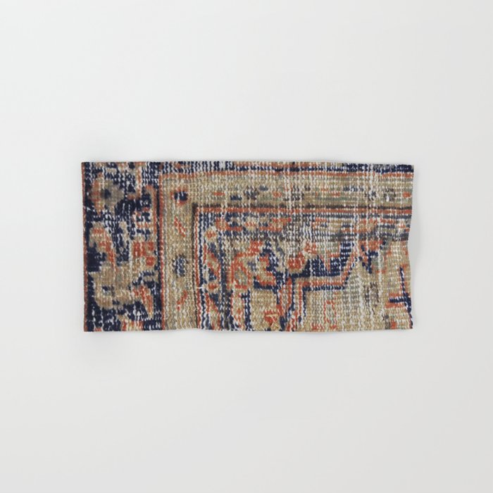 Vintage Woven Navy Blue and Tan Kilim  Bath Towel Gallery Image 1