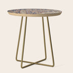 Vintage Woven Navy Blue and Tan Kilim  Side Table Gallery Image 1