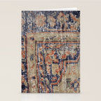 Vintage Woven Navy Blue and Tan Kilim  Stationery Card Gallery Image 2