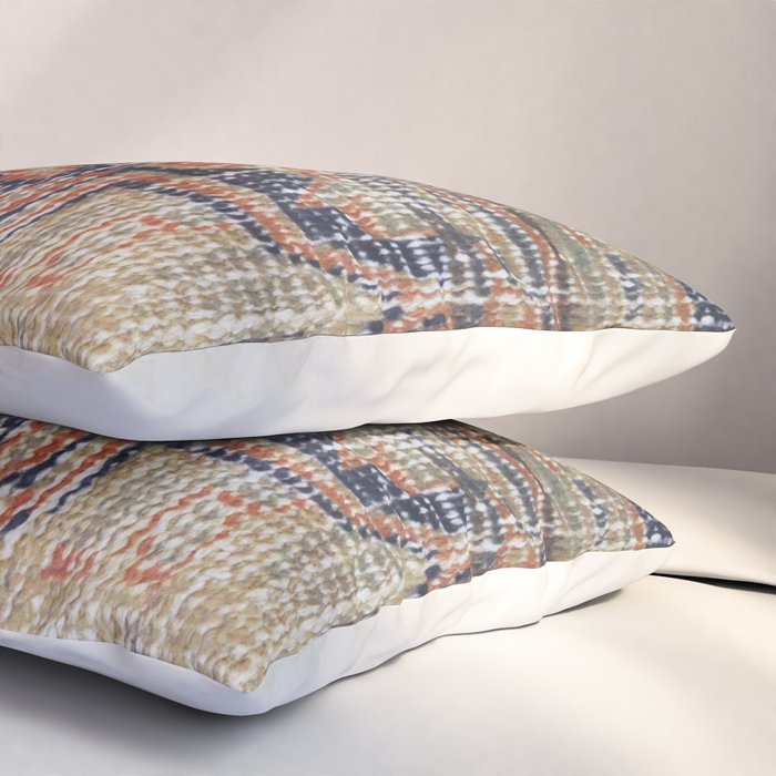 Vintage Woven Navy Blue and Tan Kilim  Pillow Sham Gallery Image 3