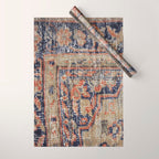 Vintage Woven Navy Blue and Tan Kilim  Wrapping Paper Gallery Image 1