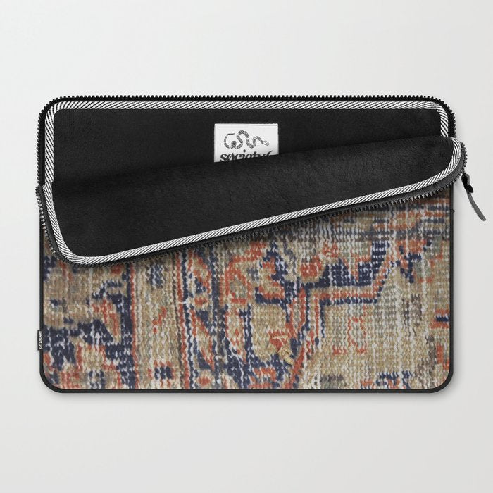 Vintage Woven Navy Blue and Tan Kilim  Laptop Sleeve Gallery Image 2