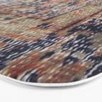 Vintage Woven Navy Blue and Tan Kilim  Bath Mat Gallery Image 3