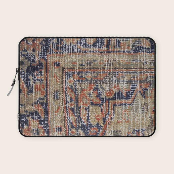 Vintage Woven Navy Blue and Tan Kilim  Laptop Sleeve Gallery Image 1