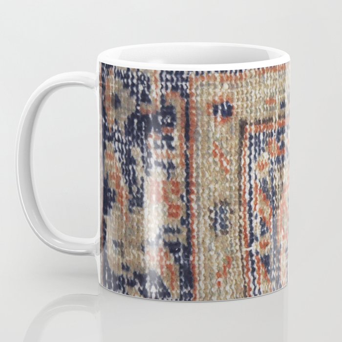Vintage Woven Navy Blue and Tan Kilim  Coffee Mug Gallery Image 3