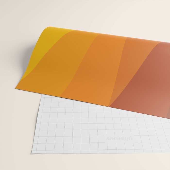 Geometric Triangles XI Retro Orange Wrapping Paper Gallery Image 2