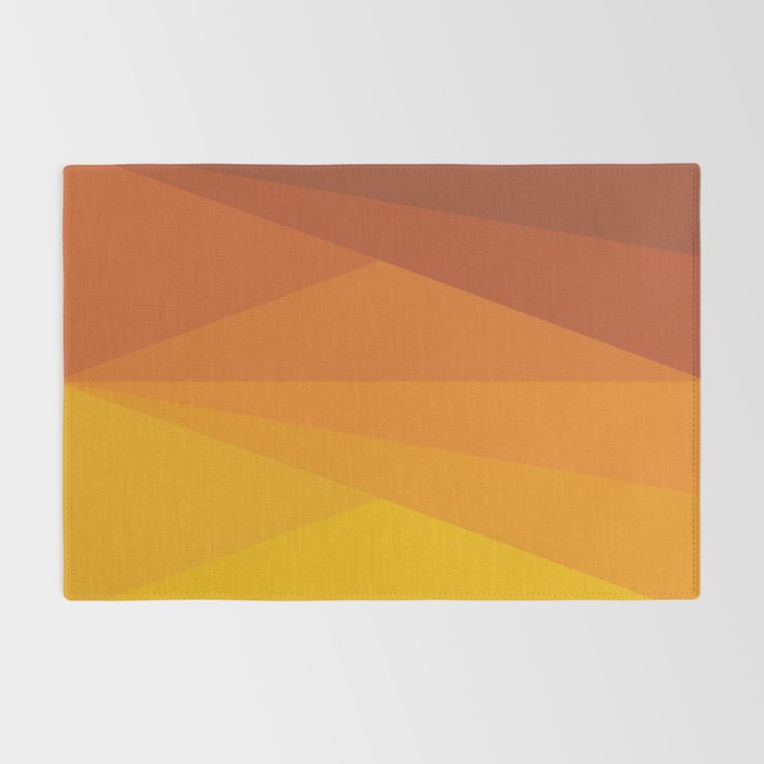 Geometric Triangles XI Retro Orange Rug Gallery Image 2