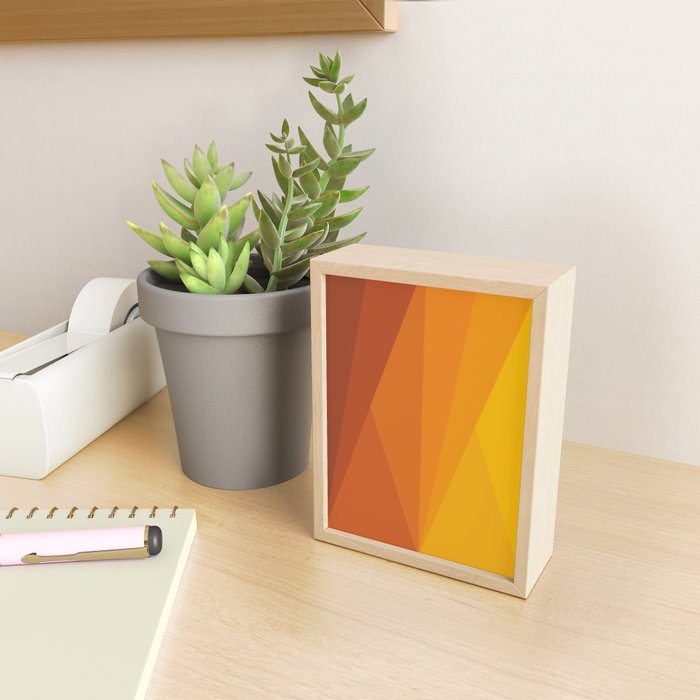 Geometric Triangles XI Retro Orange Mini Art Print Gallery Image 2