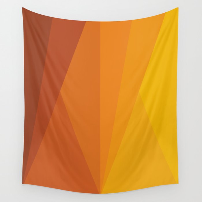 Geometric Triangles XI Retro Orange Wall Tapestry Gallery Image 4