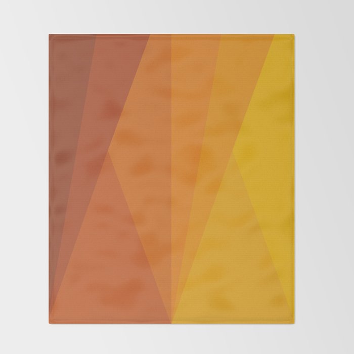 Geometric Triangles XI Retro Orange Throw Blanket Gallery Image 2