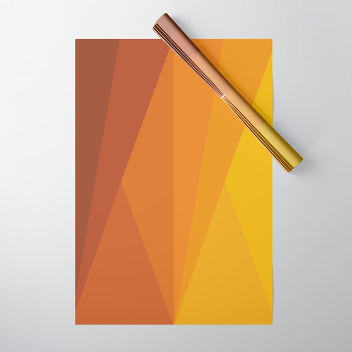 Geometric Triangles XI Retro Orange Wrapping Paper Gallery Image 1