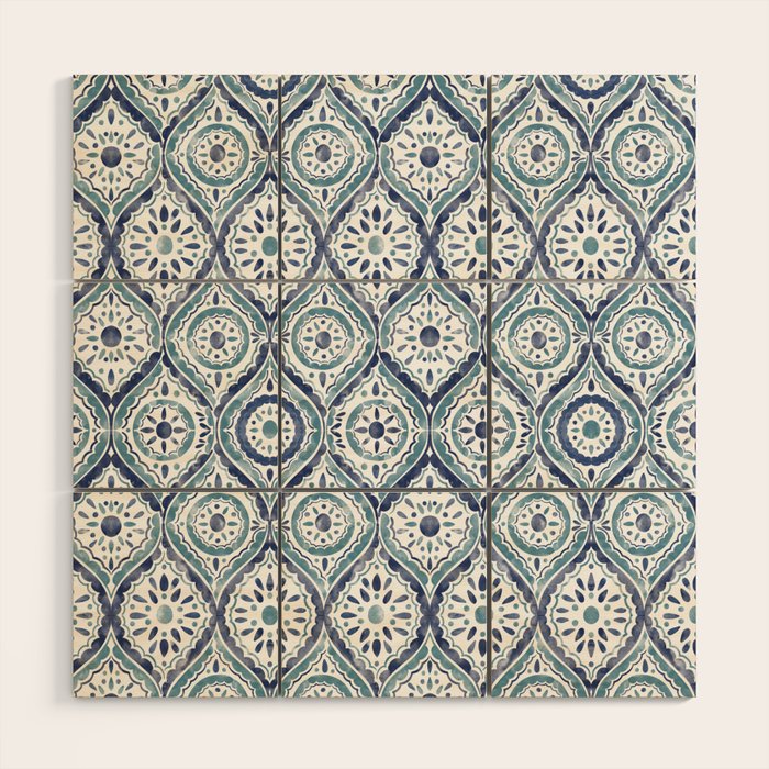 Azure Medallion Motif Wood Wall Art Gallery Image 1