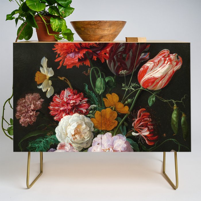 Jan Davidsz. de Heem "Still Life with Flowers in a Glass Vase" Credenza Gallery Image 1