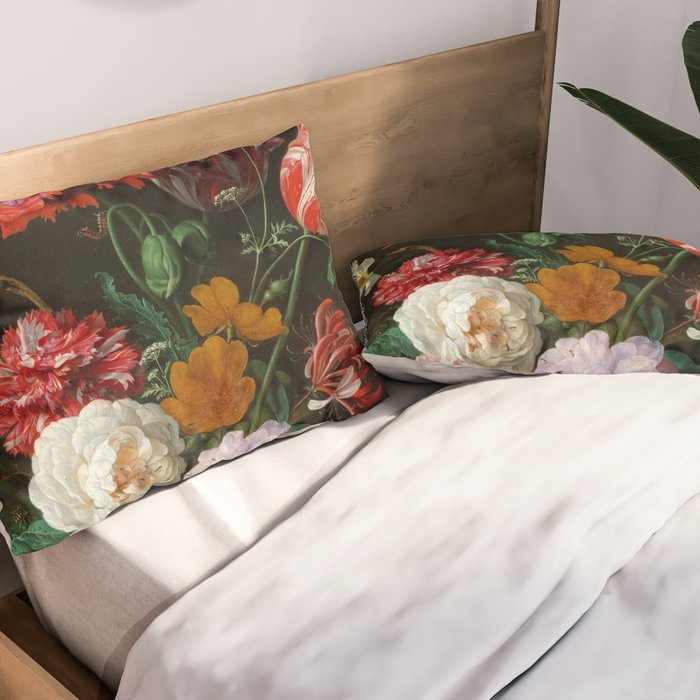 Jan Davidsz. de Heem "Still Life with Flowers in a Glass Vase" Pillow Sham Gallery Image 2