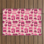 Vagabondâs Cupboard - pink and black on cream Outdoor Rug Gallery Image 1