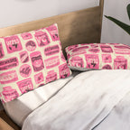 Vagabondâs Cupboard - pink and black on cream Pillow Sham Gallery Image 2