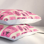 Vagabondâs Cupboard - pink and black on cream Pillow Sham Gallery Image 3