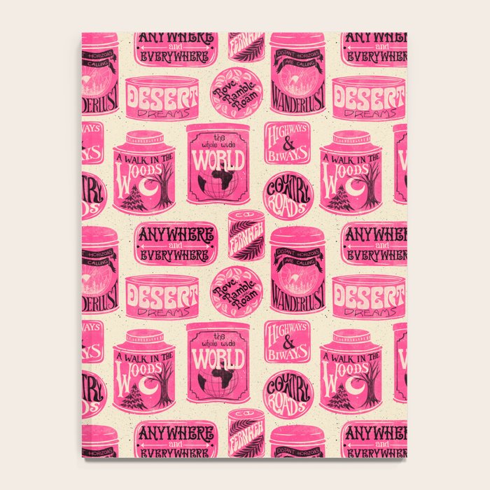 Vagabondâs Cupboard - pink and black on cream Notebook Gallery Image 4