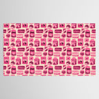 Vagabondâs Cupboard - pink and black on cream Tablecloth Gallery Image 2