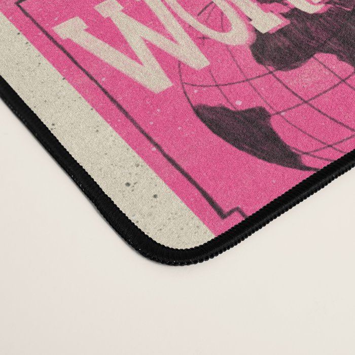 Vagabondâs Cupboard - pink and black on cream Desk Mat Gallery Image 4