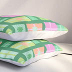 Retro Christmas Presents - Multi on Green Pillow Sham Gallery Image 3