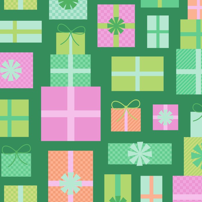 Retro Christmas Presents - Multi on Green Coffee Mug Gallery Image 2
