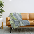 Textured Triangles Lime Gray Throw Blanket Gallery Image 1