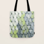 Textured Triangles Lime Gray Tote Bag Gallery Image 1