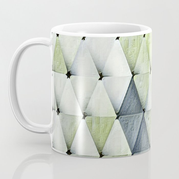 Textured Triangles Lime Gray Coffee Mug Gallery Image 3