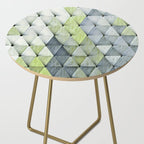 Textured Triangles Lime Gray Side Table Gallery Image 2