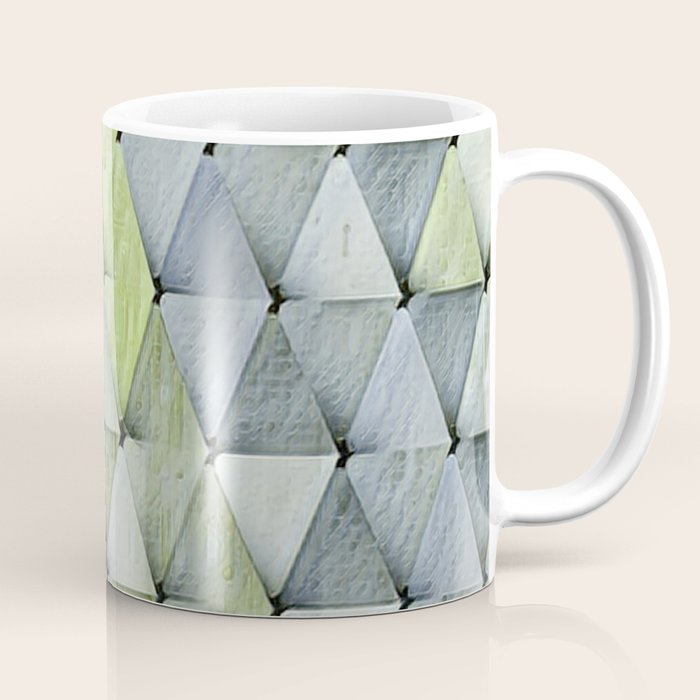Textured Triangles Lime Gray Coffee Mug Gallery Image 1