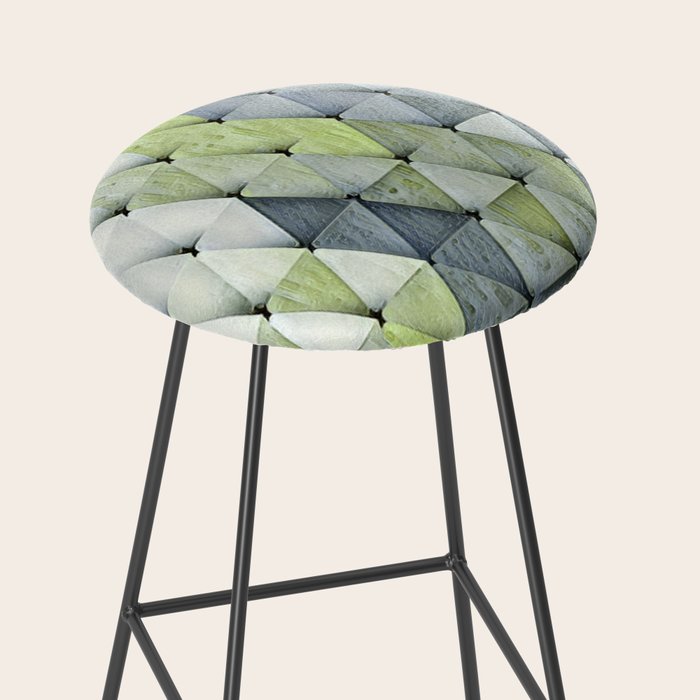 Textured Triangles Lime Gray Stool Gallery Image 2