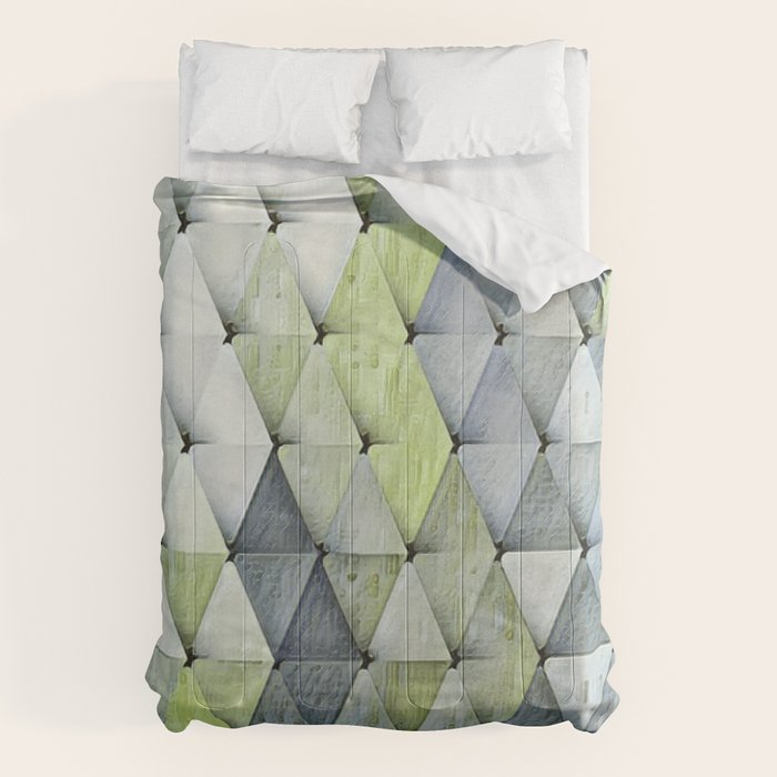 Textured Triangles Lime Gray Comforter Gallery Image 6