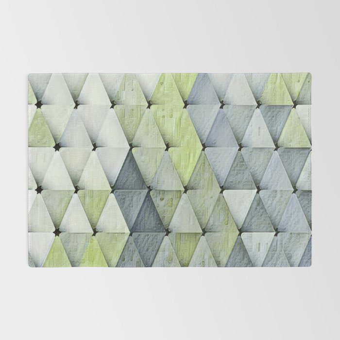 Textured Triangles Lime Gray Rug Gallery Image 2