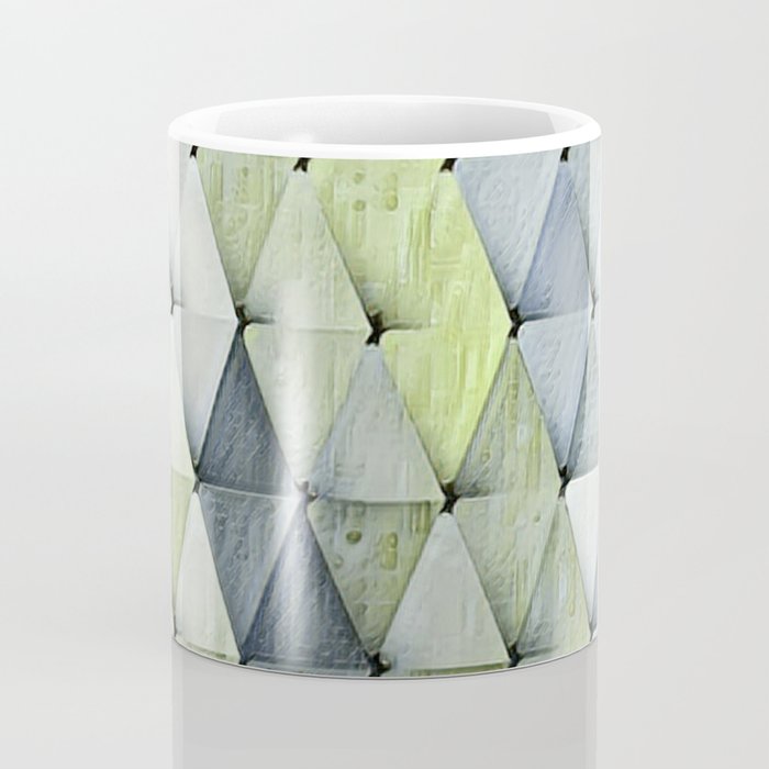 Textured Triangles Lime Gray Coffee Mug Gallery Image 4