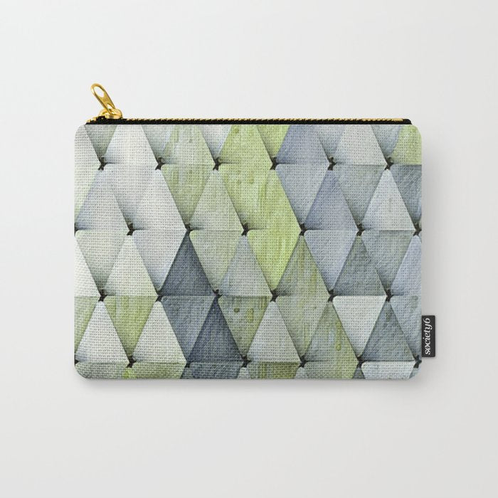 Textured Triangles Lime Gray Carry All Pouch Gallery Image 1