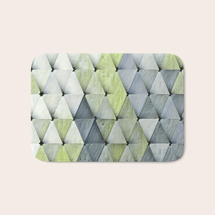 Textured Triangles Lime Gray Bath Mat Gallery Image 1