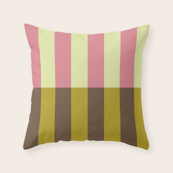 Retro Candy Stripe Pattern Throw Pillow Gallery Image 6