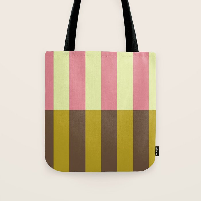 Retro Candy Stripe Pattern Tote Bag Gallery Image 1